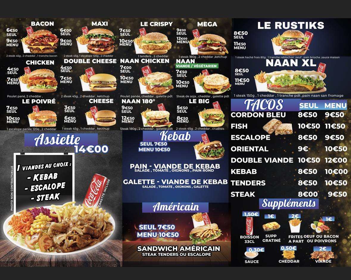 Menu de Le Rustiks