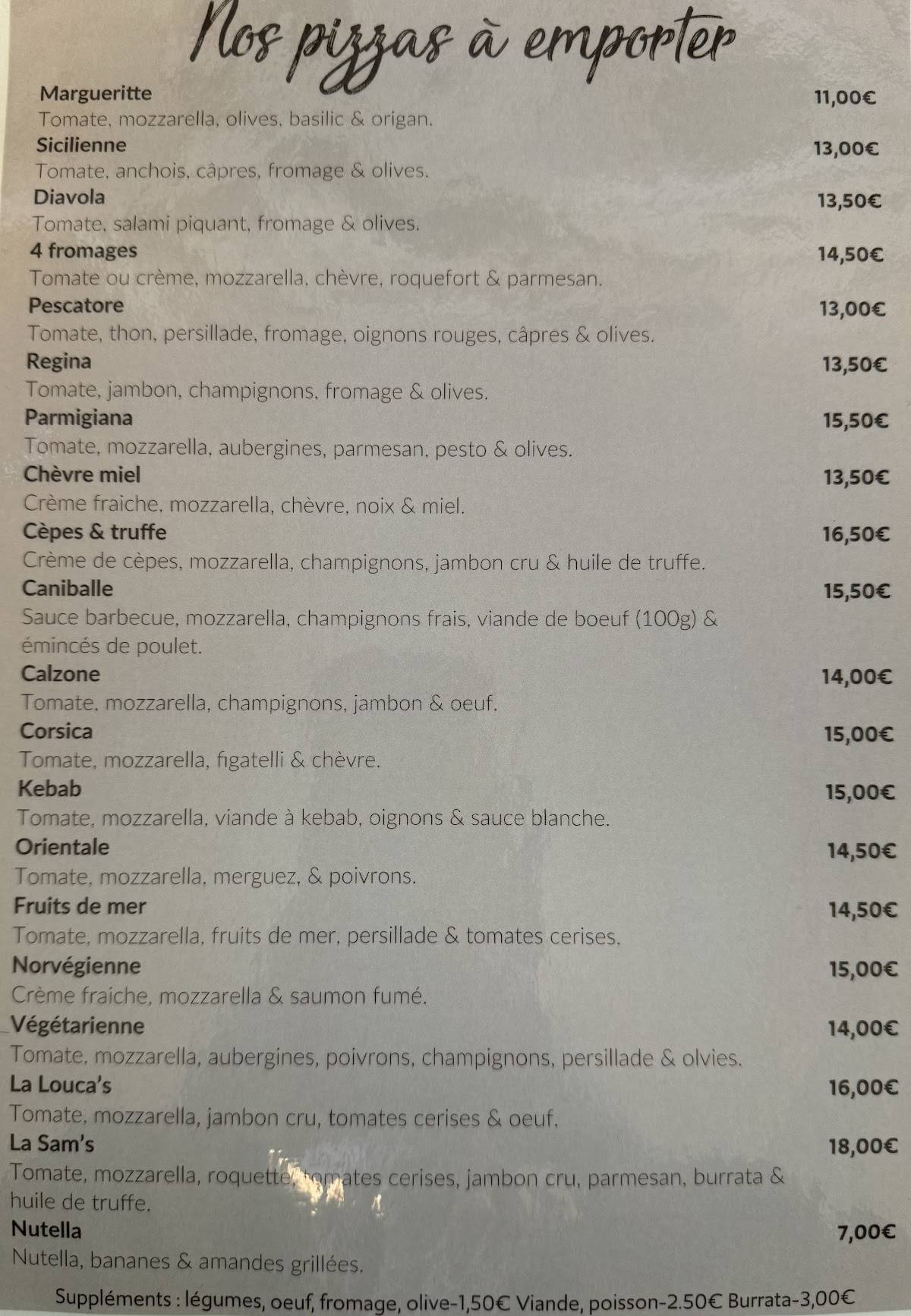Menu de Le Sam'S