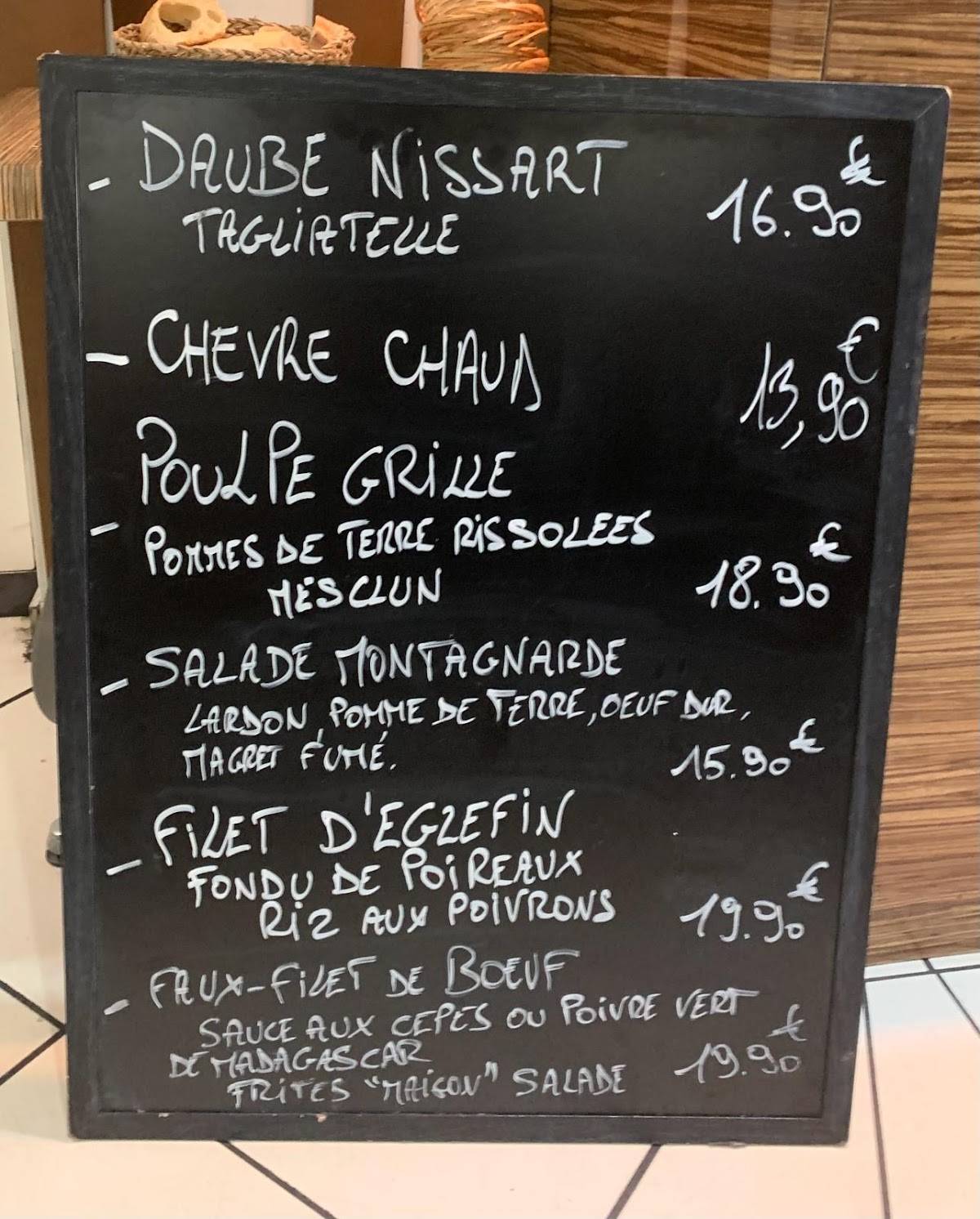 Menu de Le Valrose