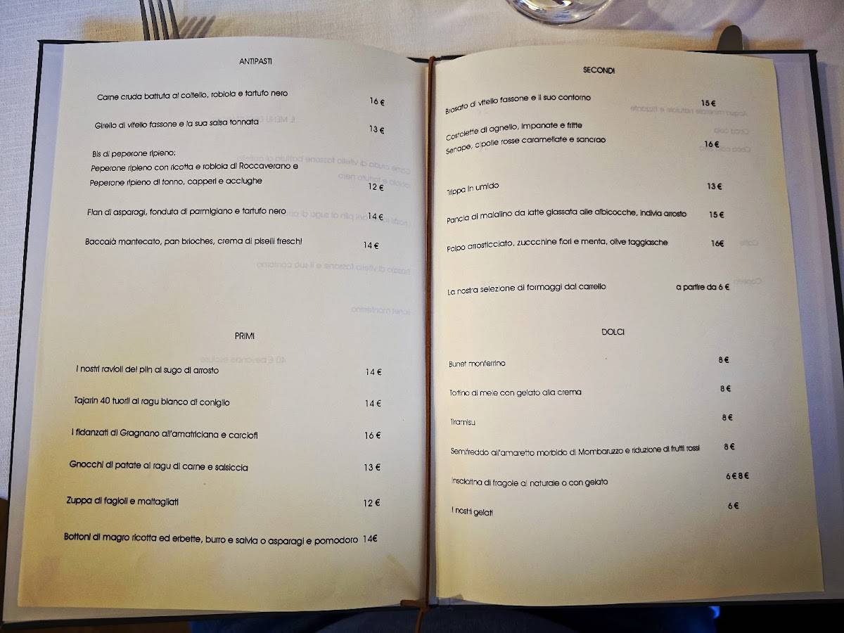 Menu di Le due lanterne 