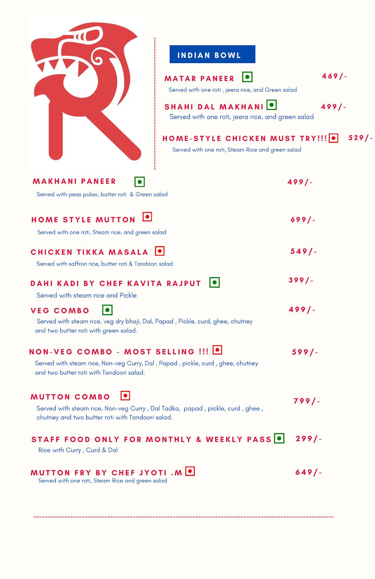 Lemerian Workin Cafe menu