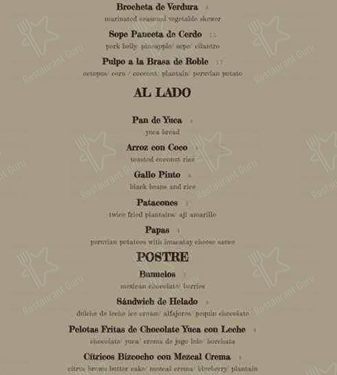 LEÑA menu