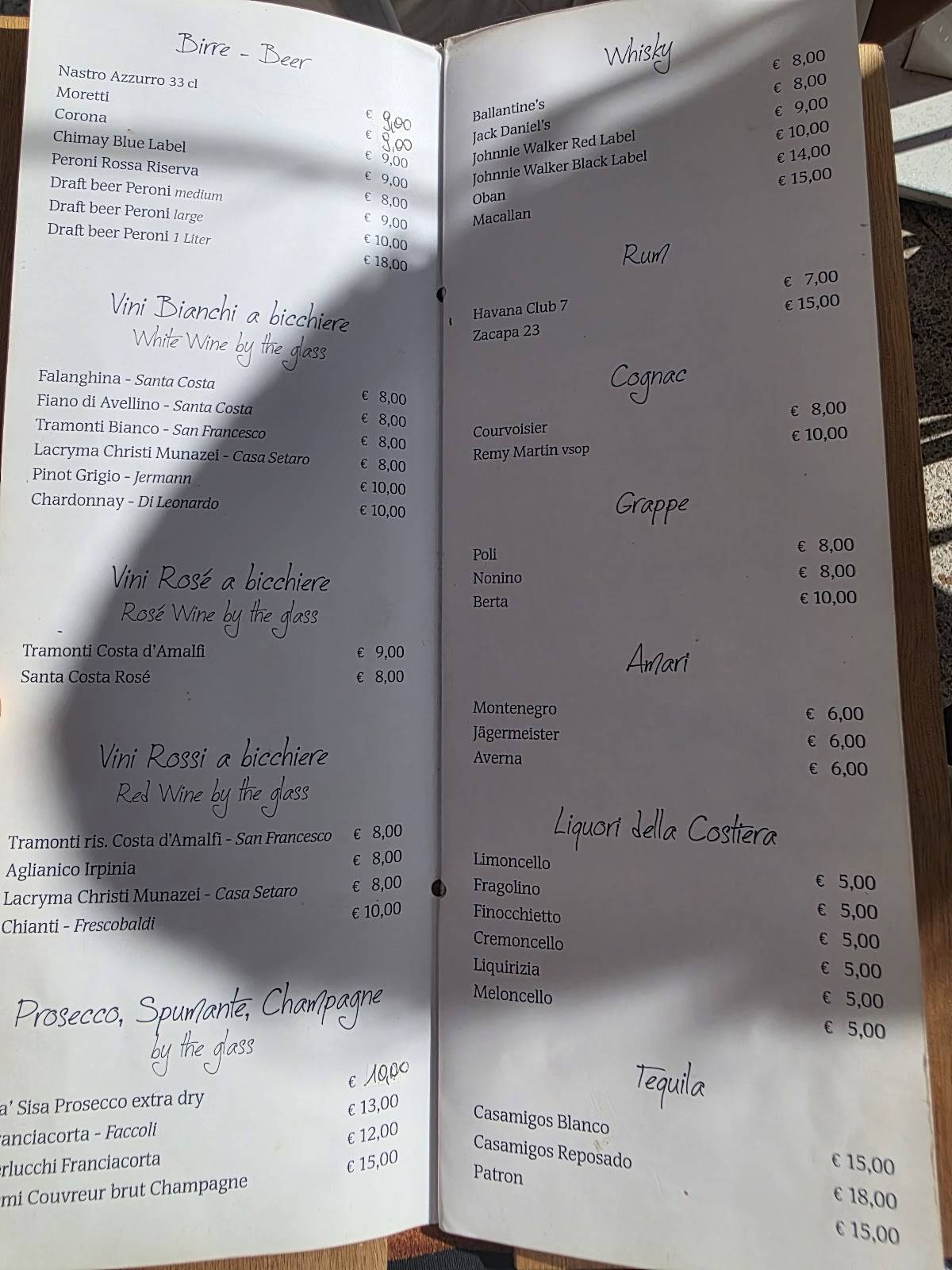 Menu di Li Galli bistrot 