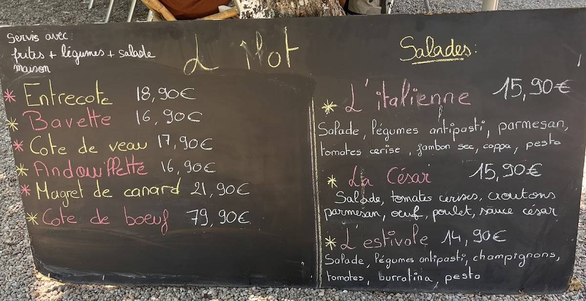 Menu de L'ilot d’Azay
