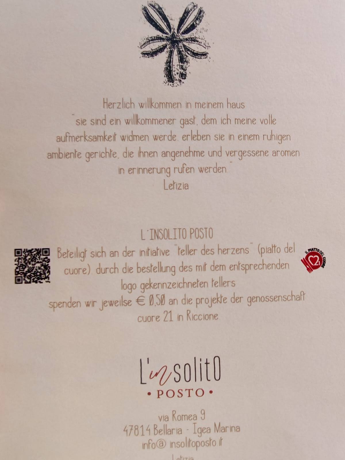 Menu di L'insolito Posto 