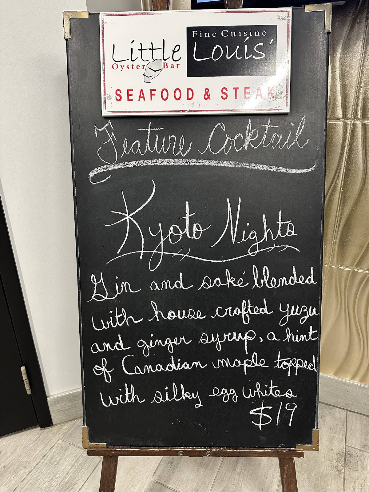 Menu de Little Louis' Oyster Bar & Fine Cuisine