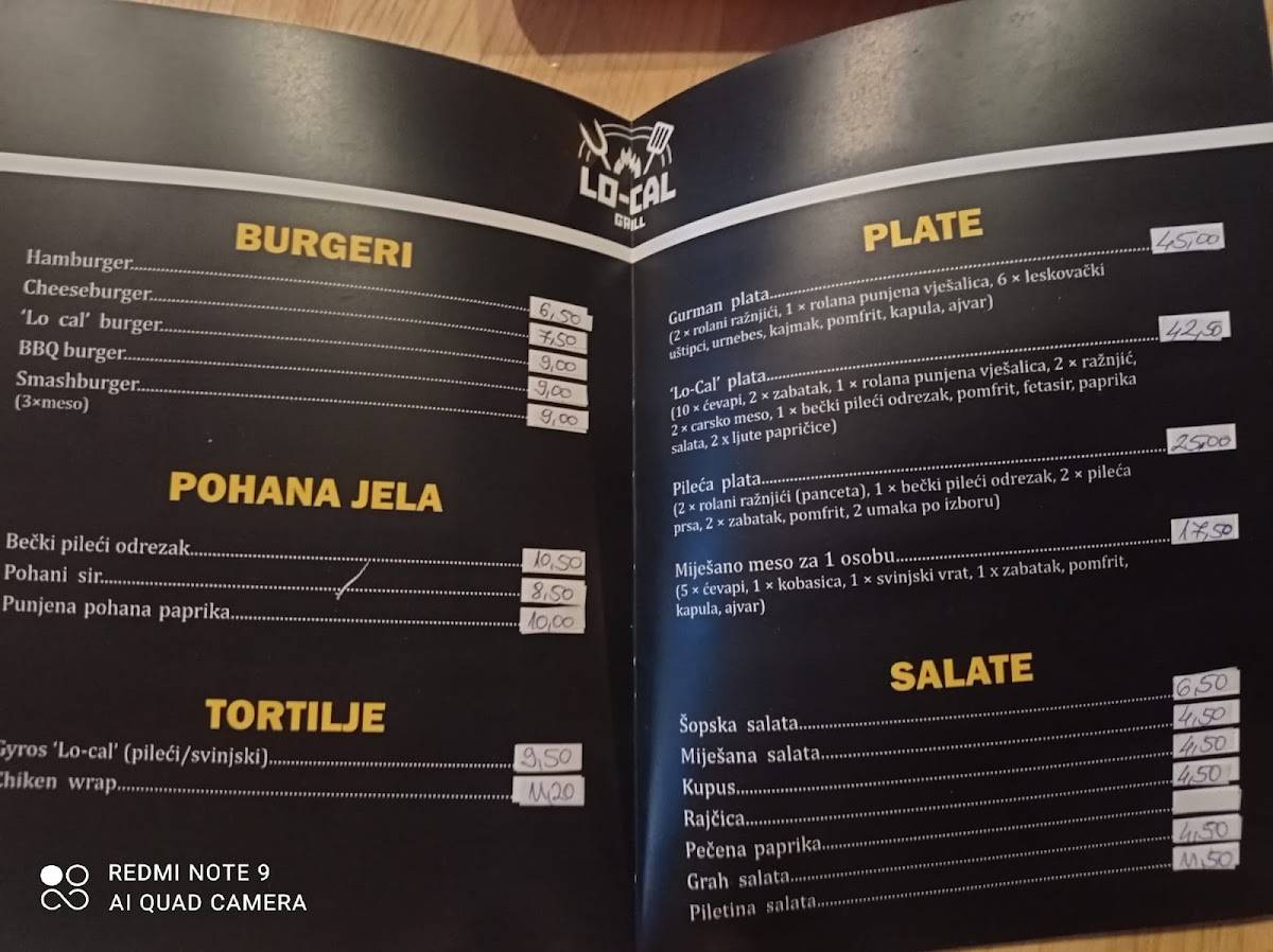 Menu di Lo-Cal Grill 