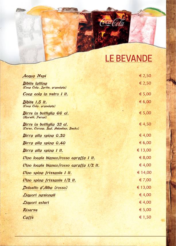 Menu di Lo Sperone 