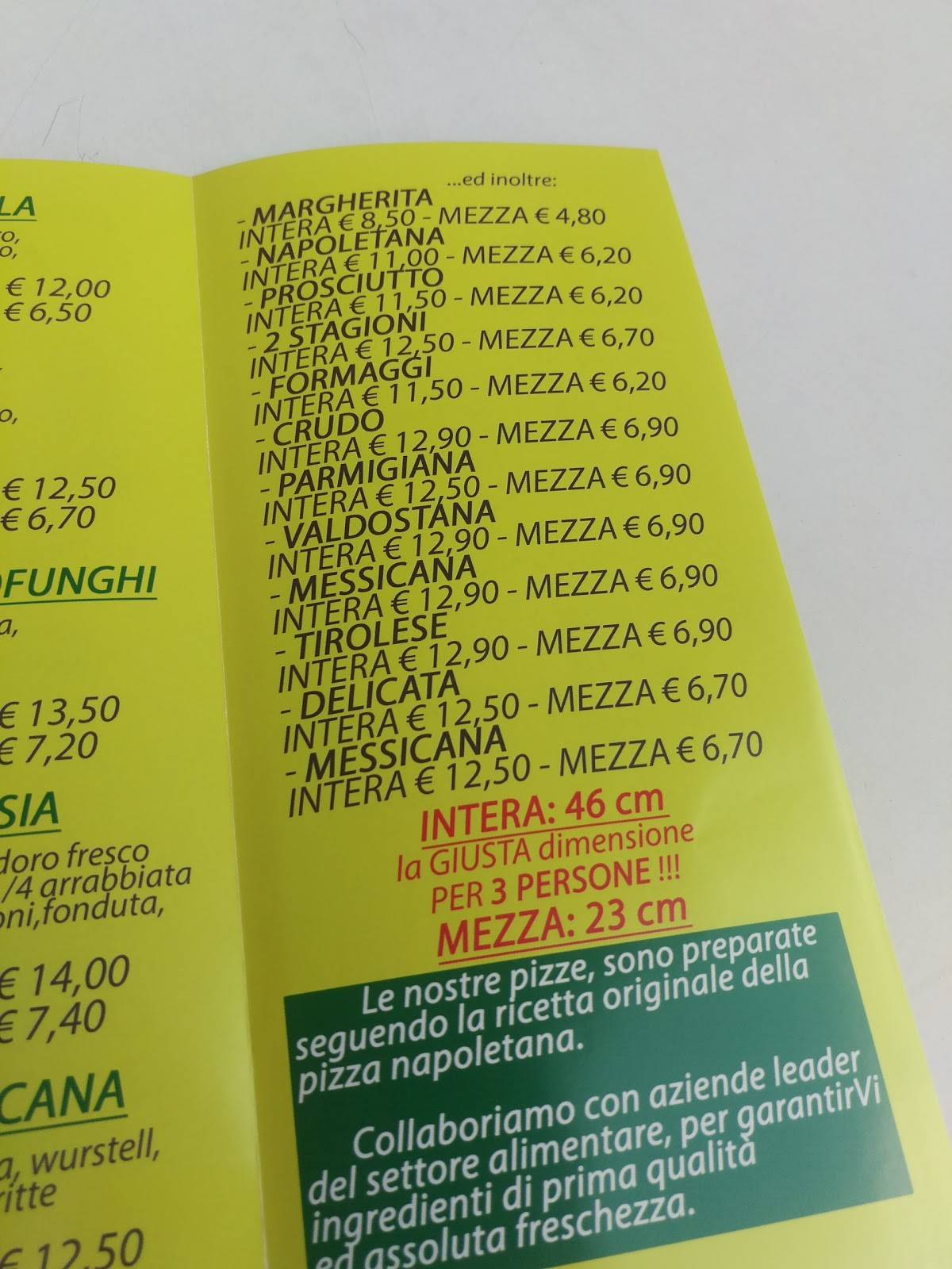 Menu di Big Pizza 