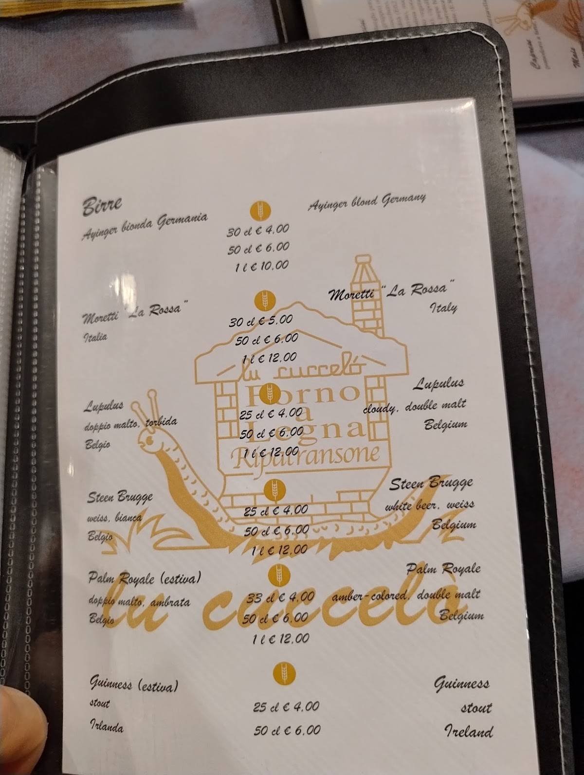 Menu di Lu Cuccelò Pizzeria 