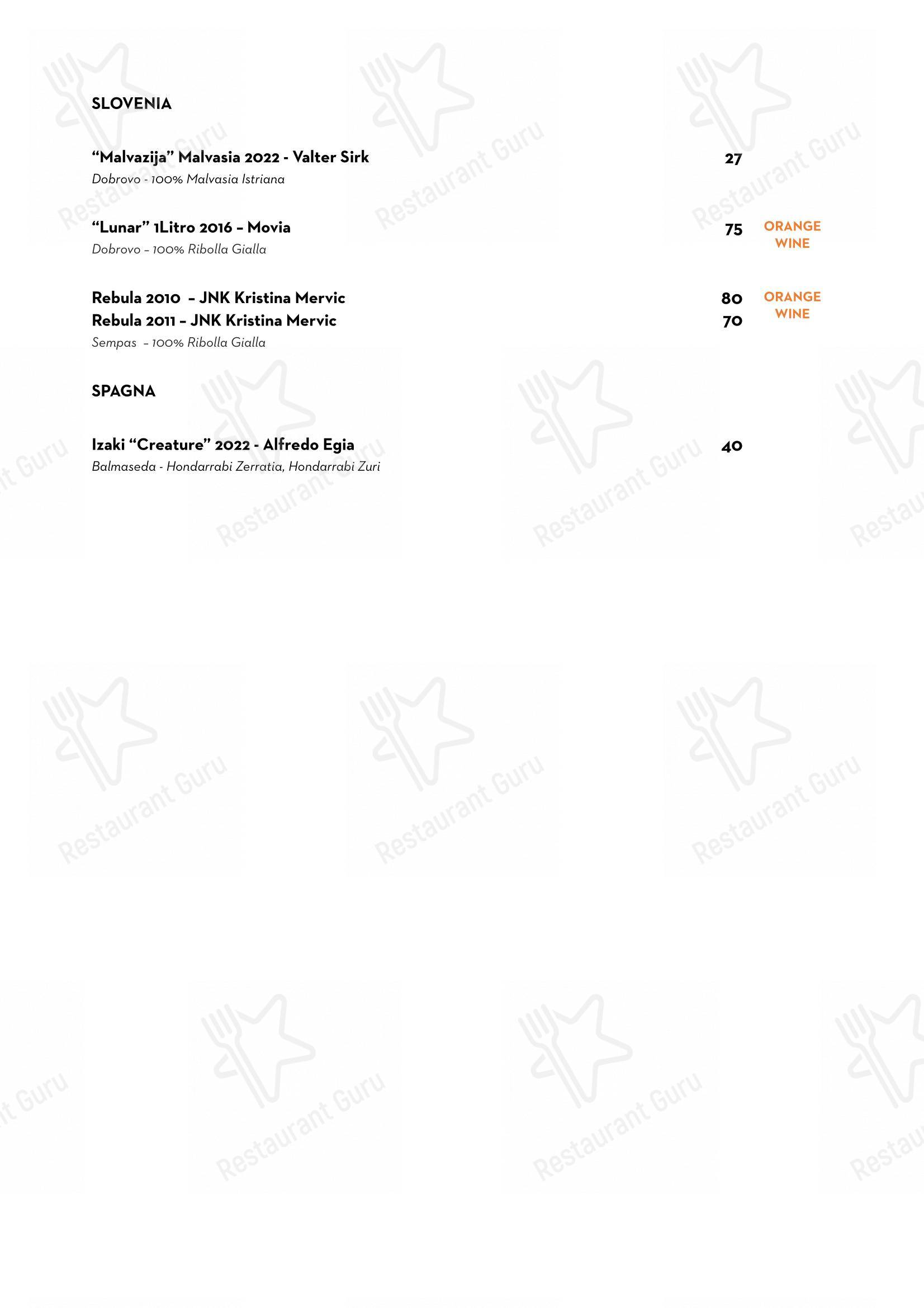 Menu per Luce Ristorante in Perugia