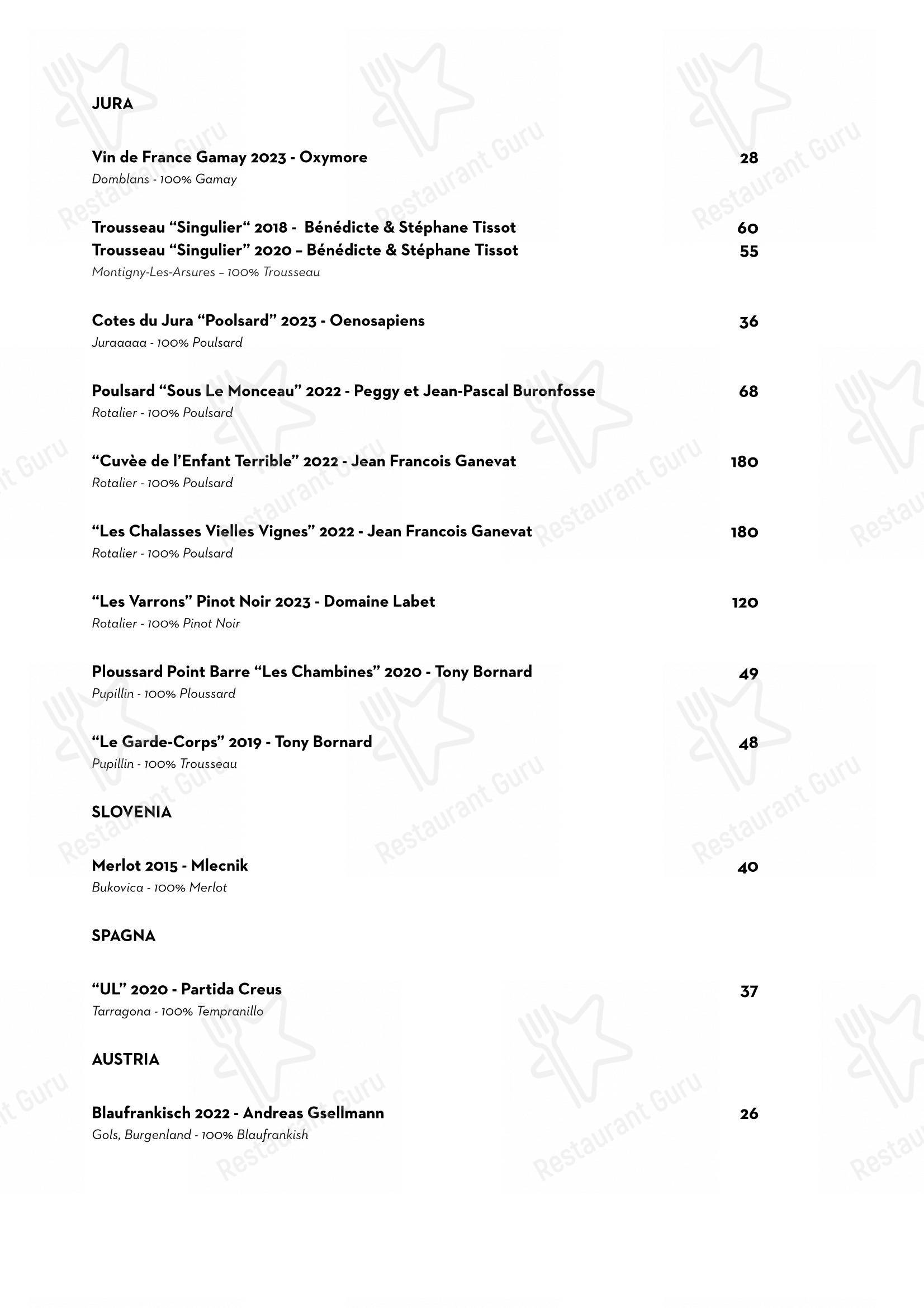 Menu di Luce Ristorante - Menu