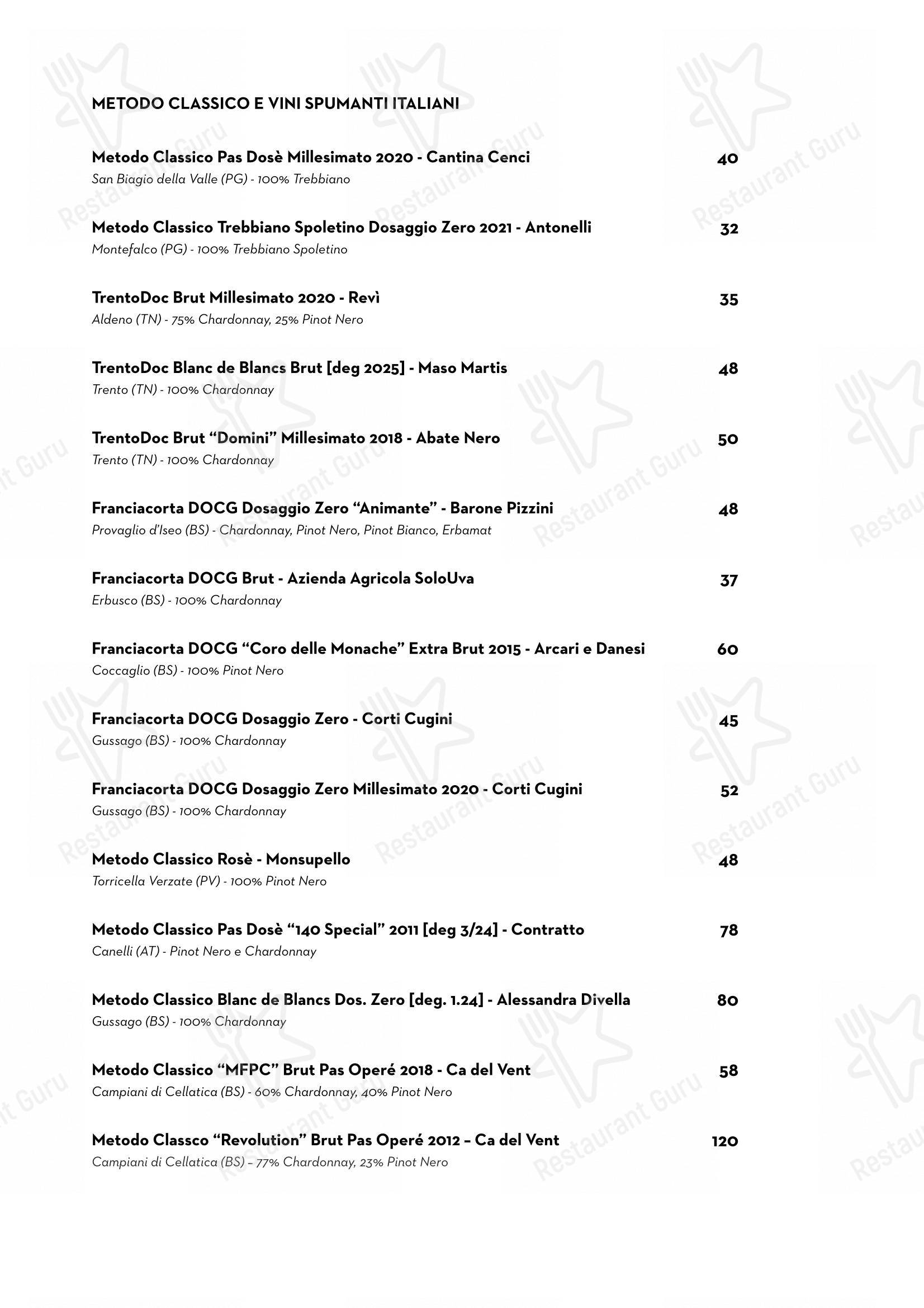 Menu di Luce Ristorante - Menu