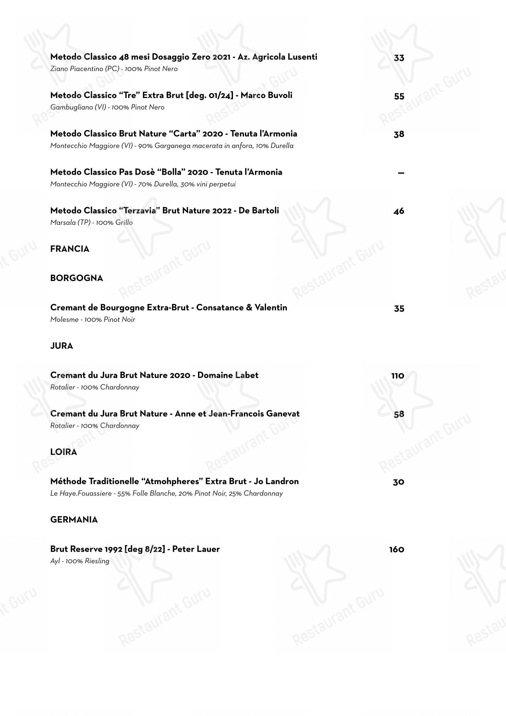 Menu di Luce Ristorante - Menu