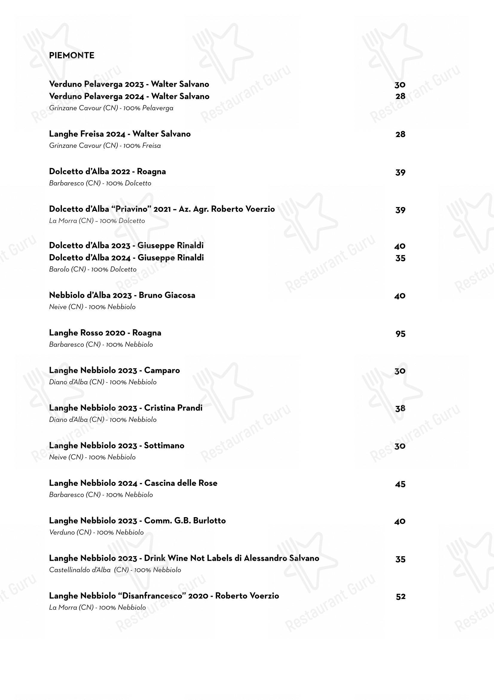 Menu per Luce Ristorante ristorante