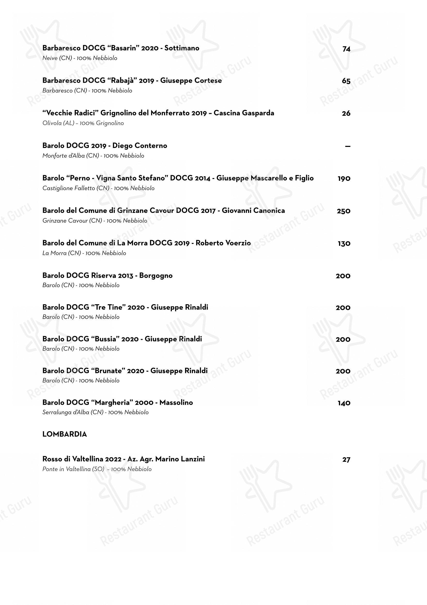 Menu per Luce Ristorante in Perugia