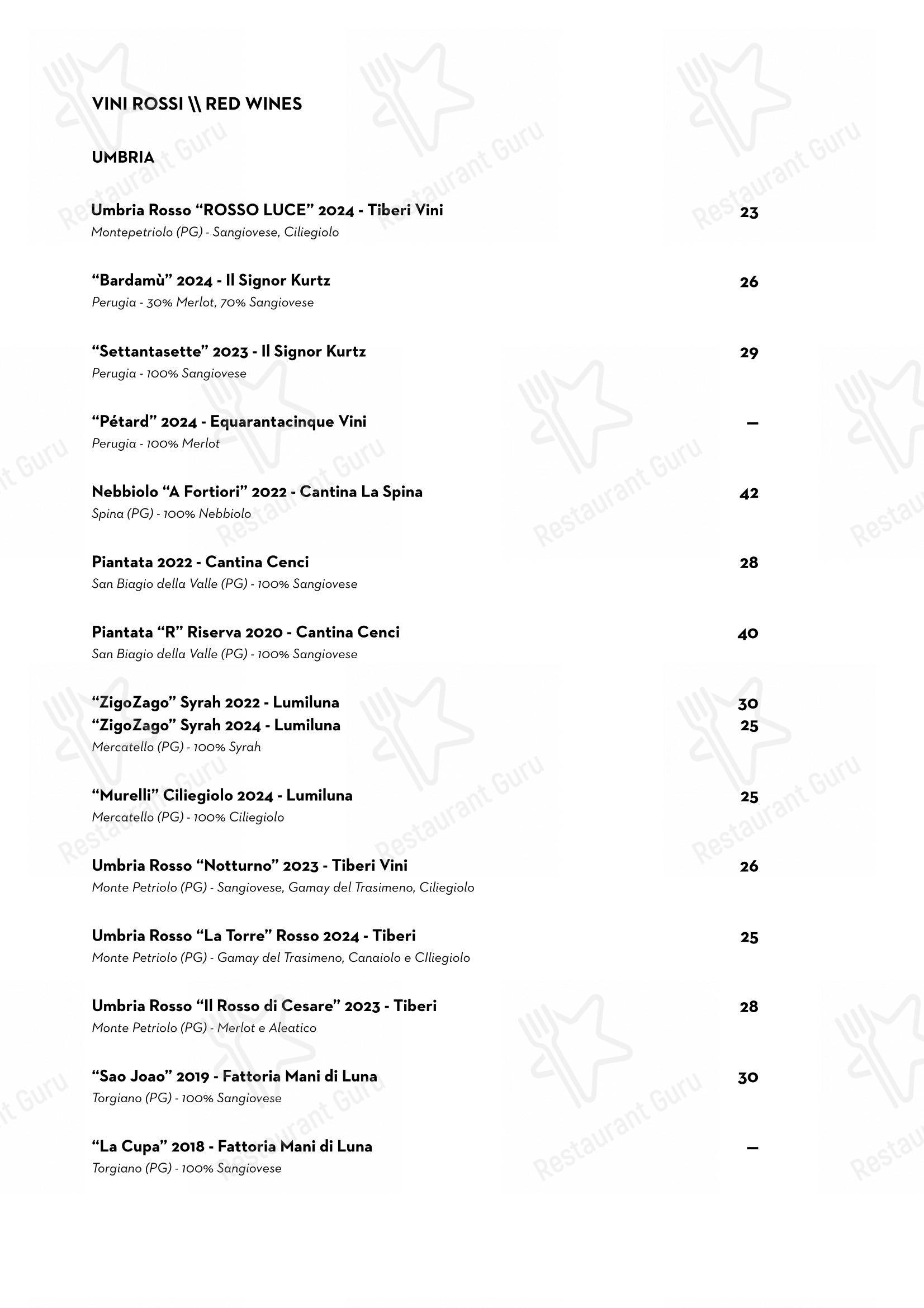 Menu per Luce Ristorante ristorante