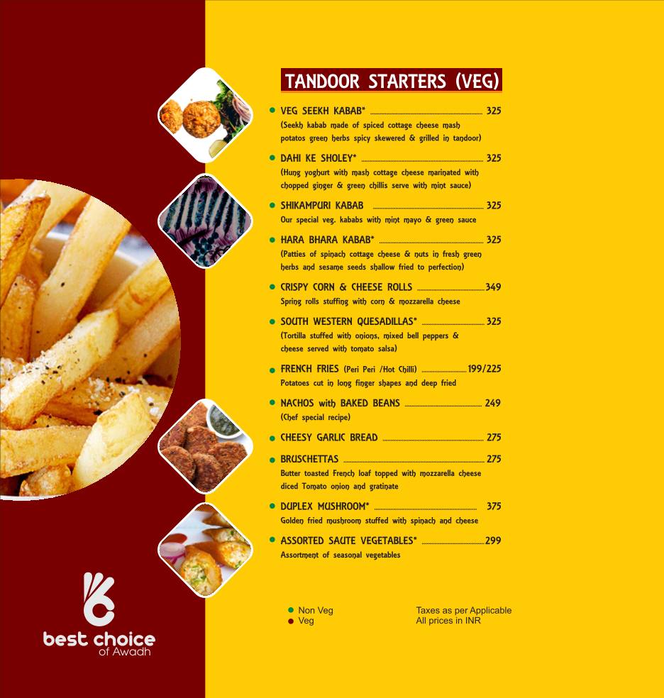 Best Choice Of Awadh menu
