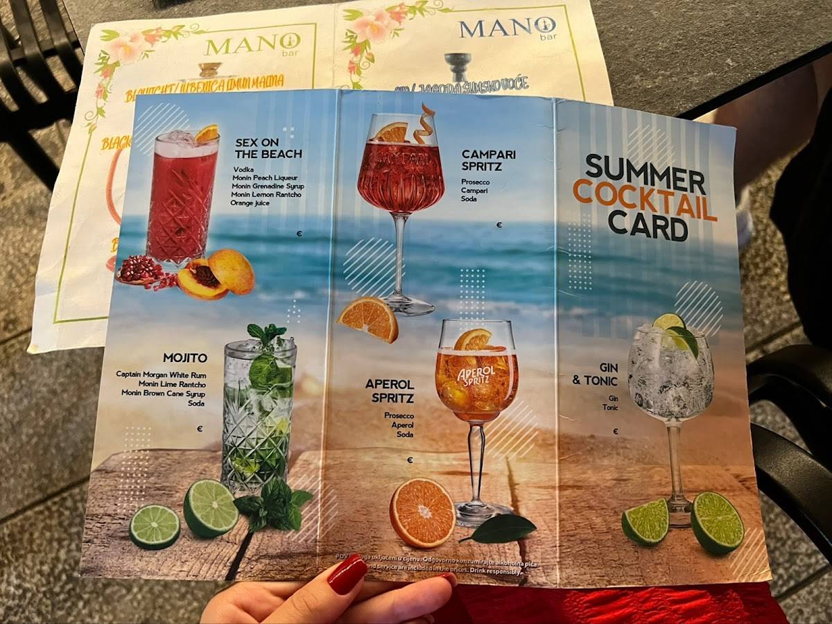 Menu di MANO - Bar 
