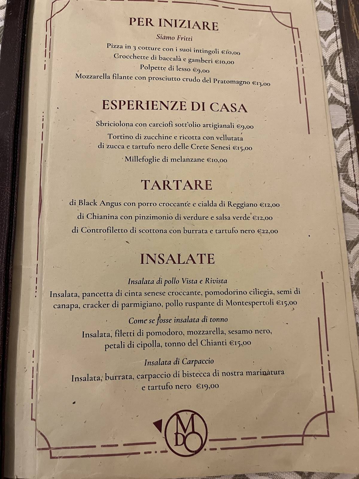 Menu di MANOD'OPERA 