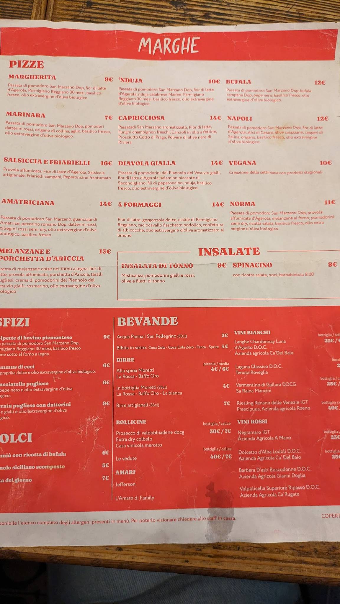 Menu di MARGHE 