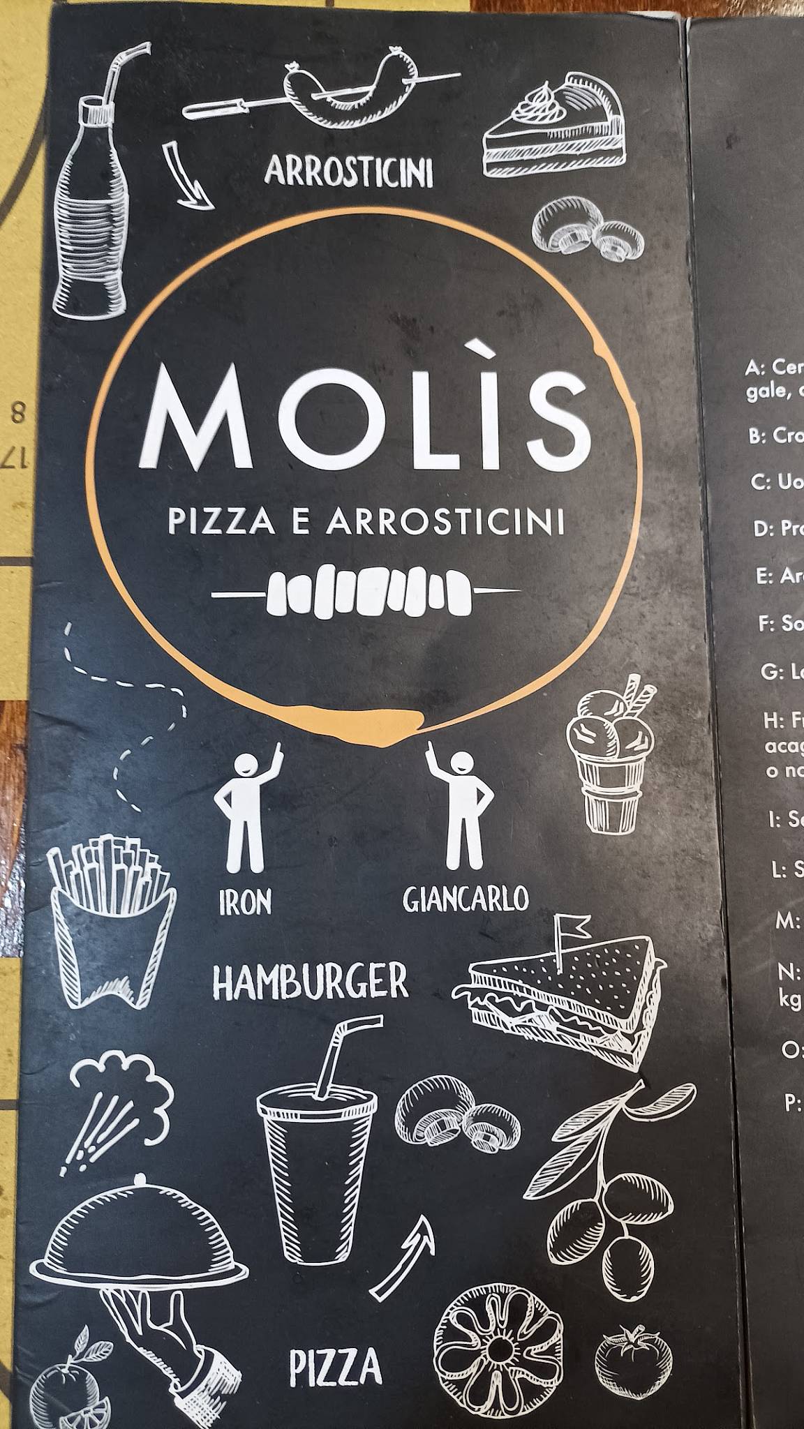 Menu di MOLIS Pizza e Arrosticini 