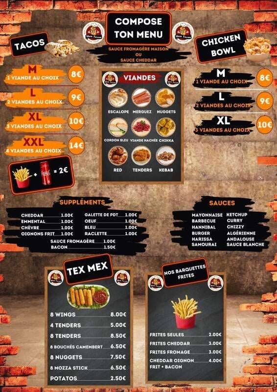 Menu de MON TACOS