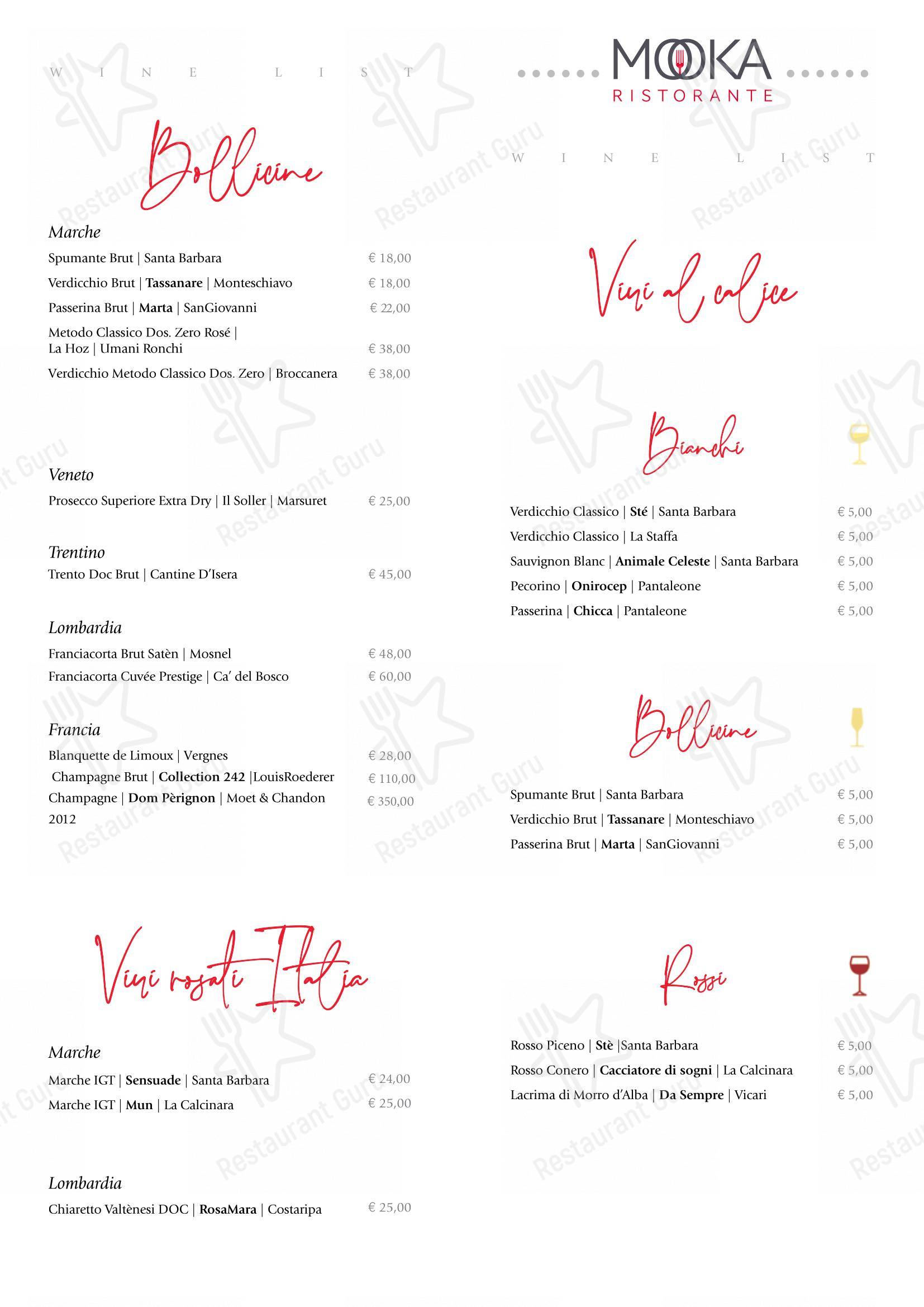Menu di MOOKA Ristorante Senigallia - Детское