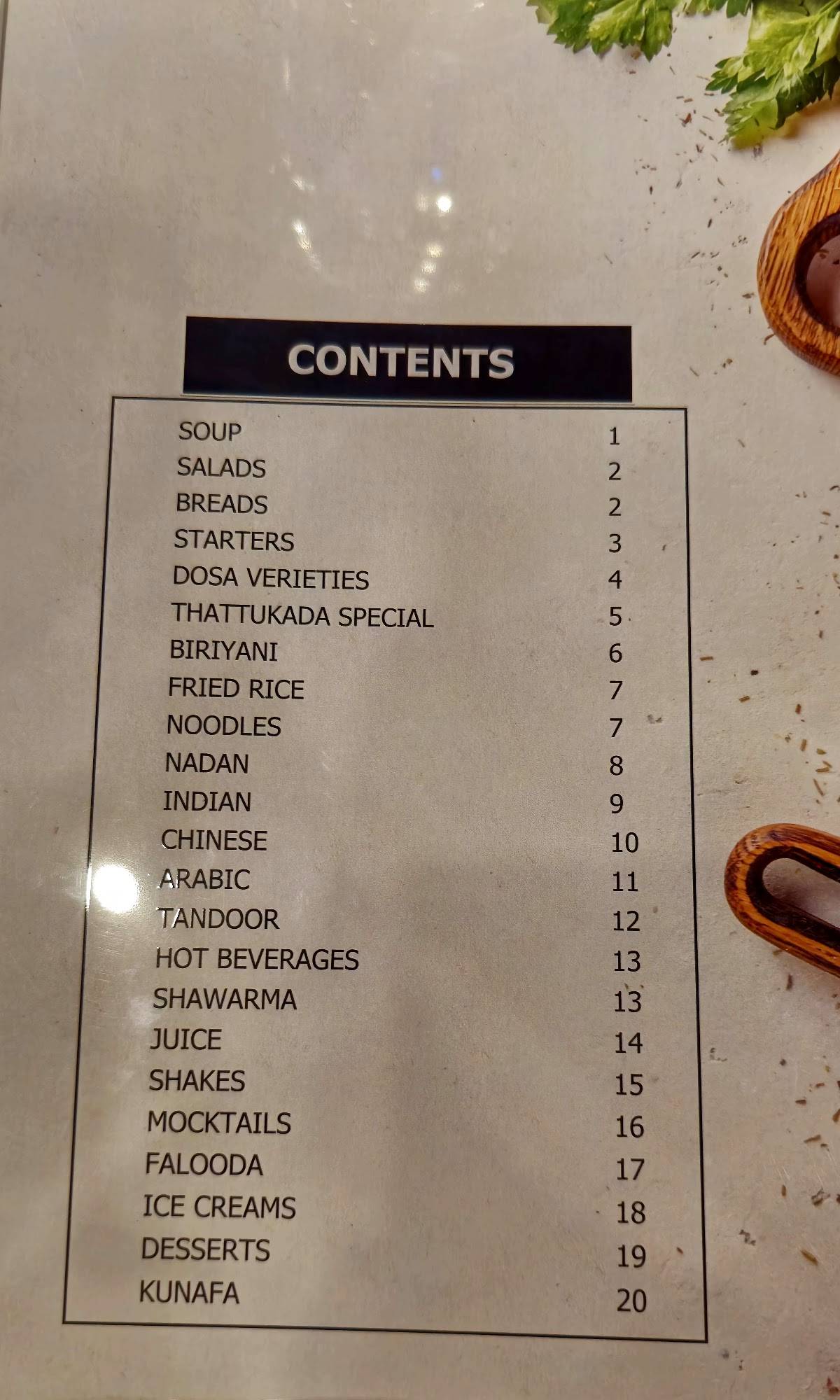 MRA Bakery & Restaurant Kozhikode menu