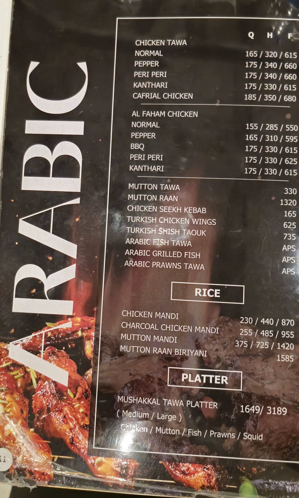 MRA Bakery & Restaurant Kozhikode menu