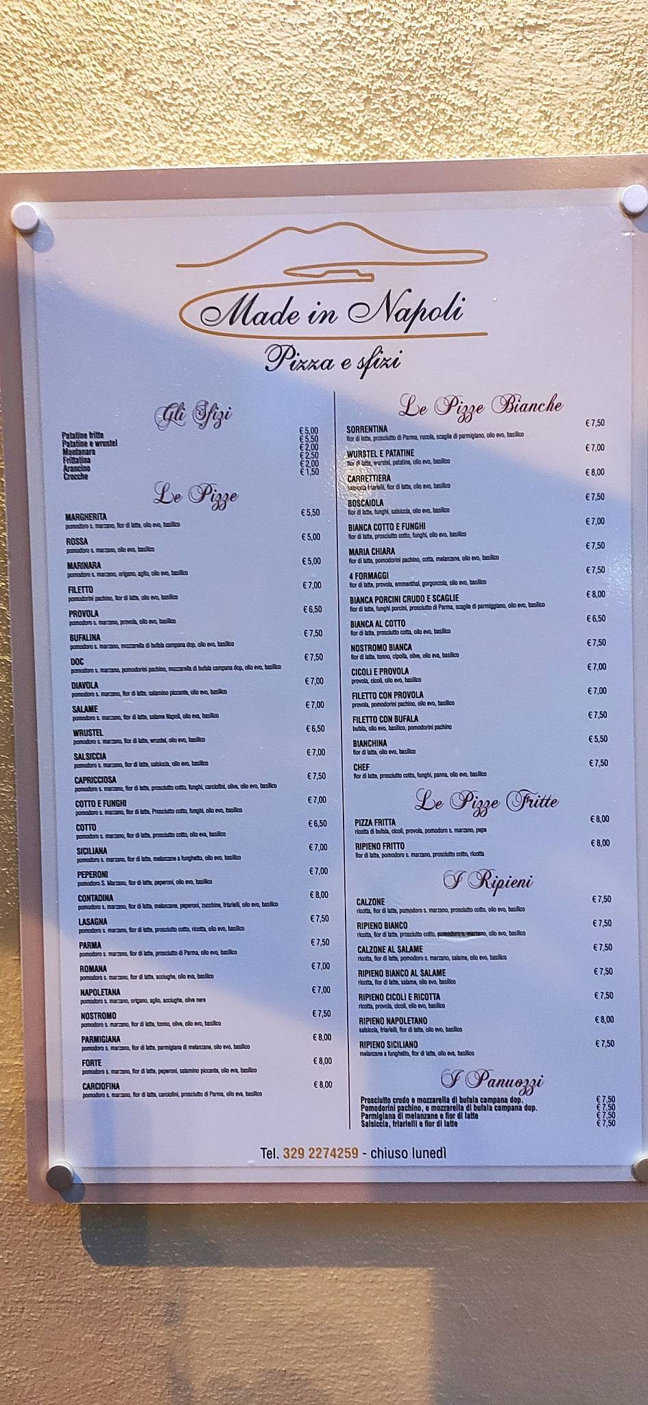 Menu di Made in Napoli - Pizza e sfizi 