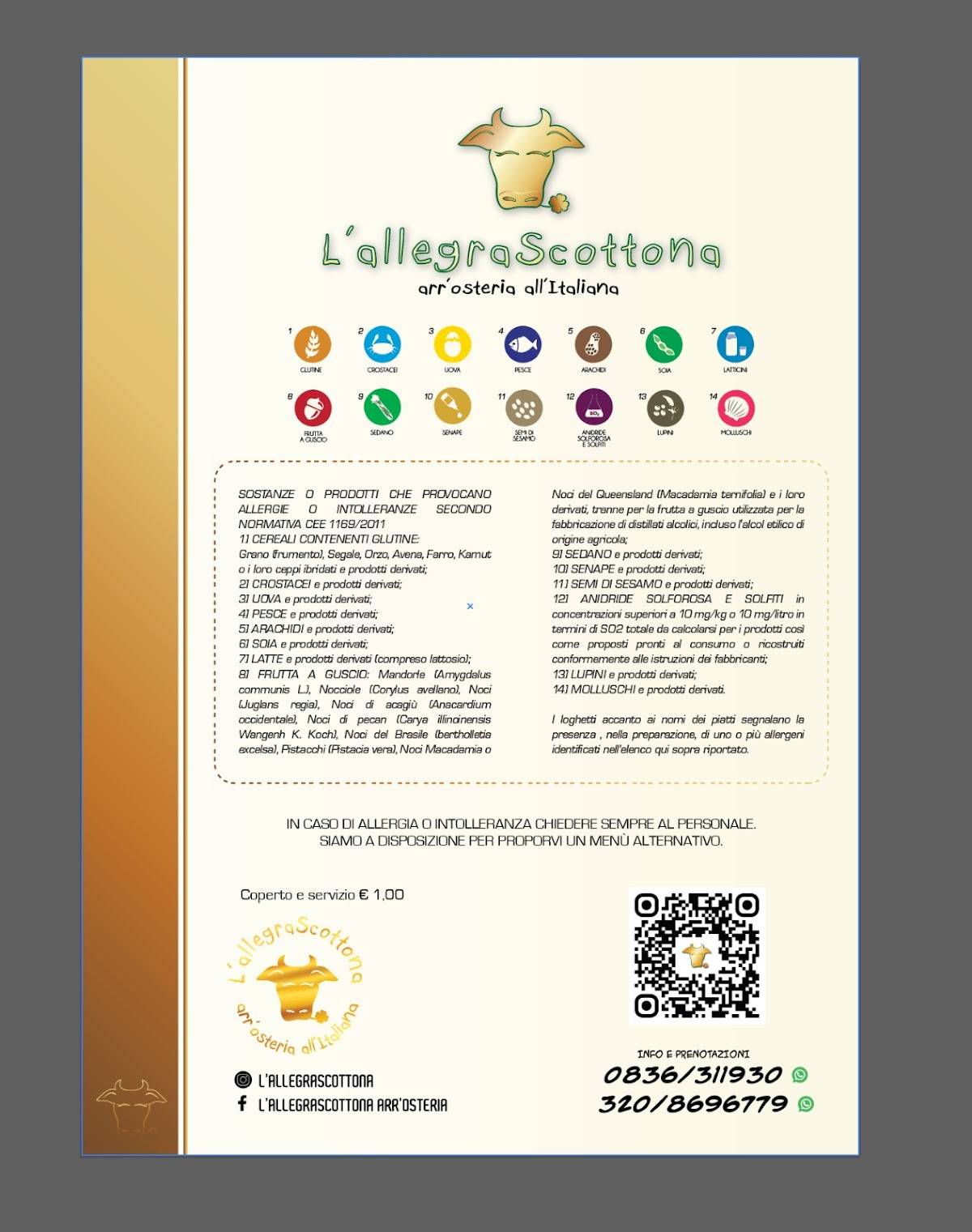 Menu di L'AllegraScottona 