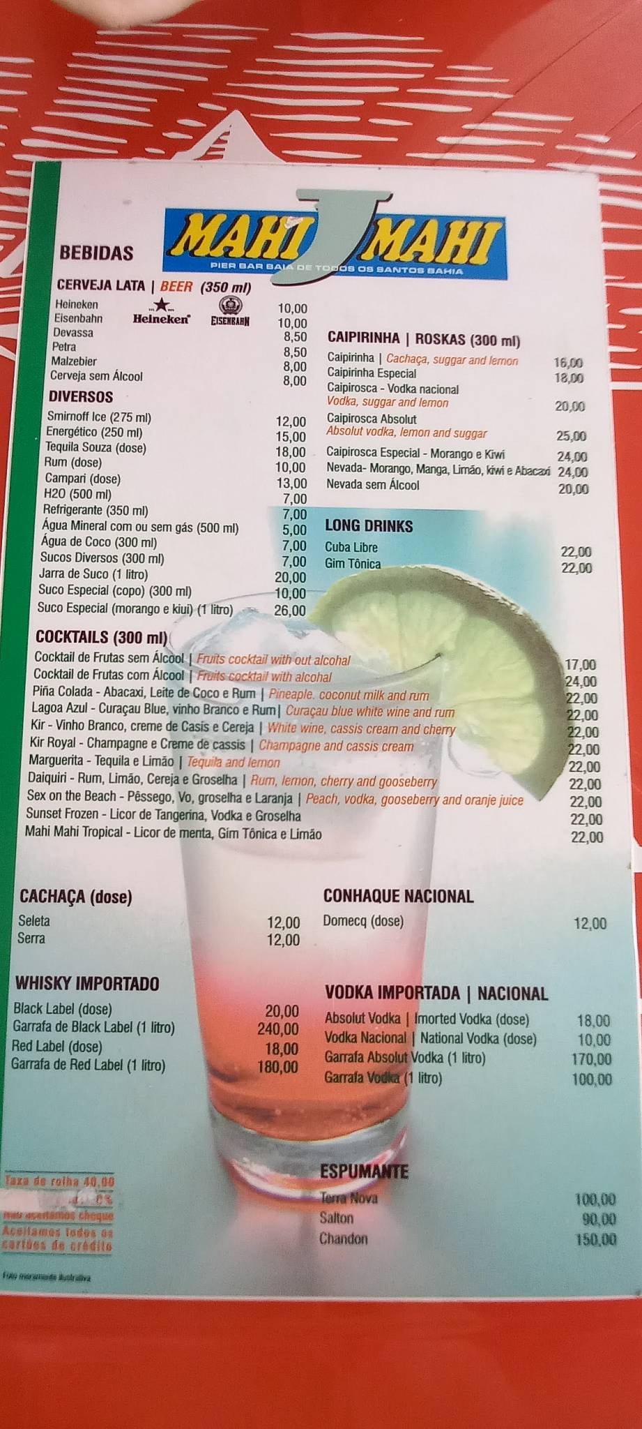 Menu em Mahi Mahi Bar e Restaurante, Salvador