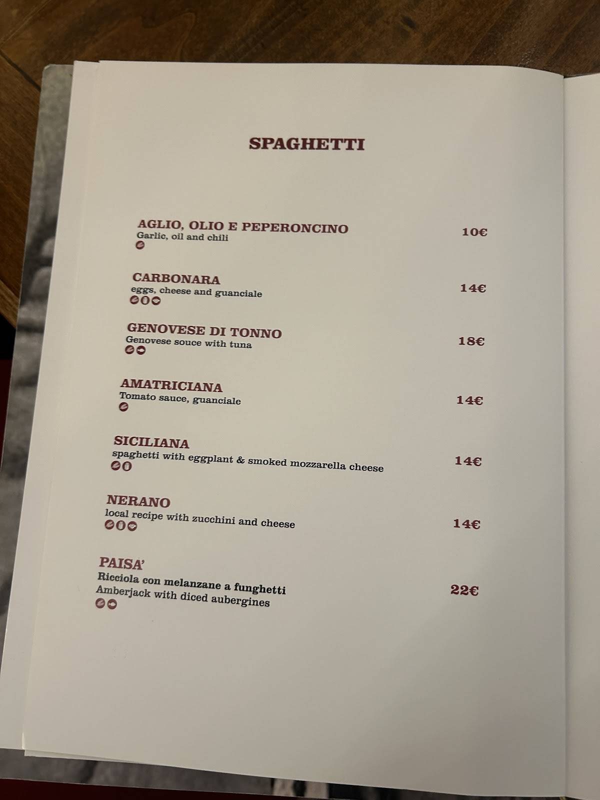 Menu di Casa Ferraiuolo Ristorante a Maiori Costiera Amalfitana 
