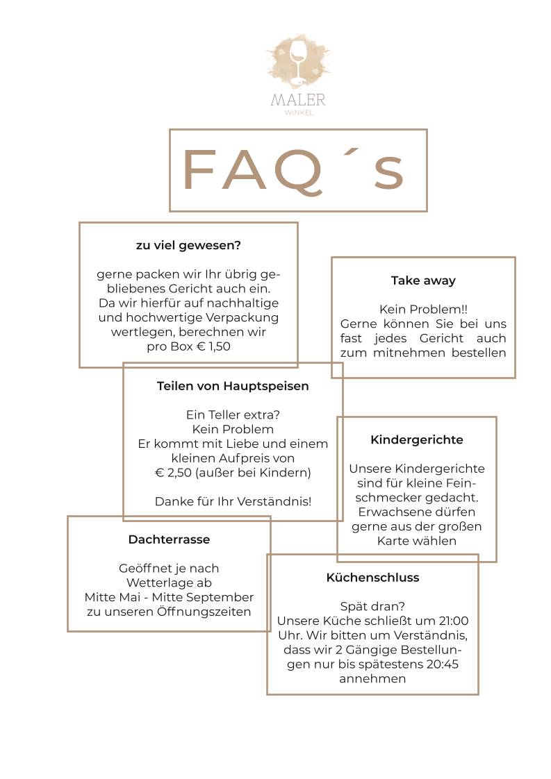 Menu de Malerwinkel Rattenberg