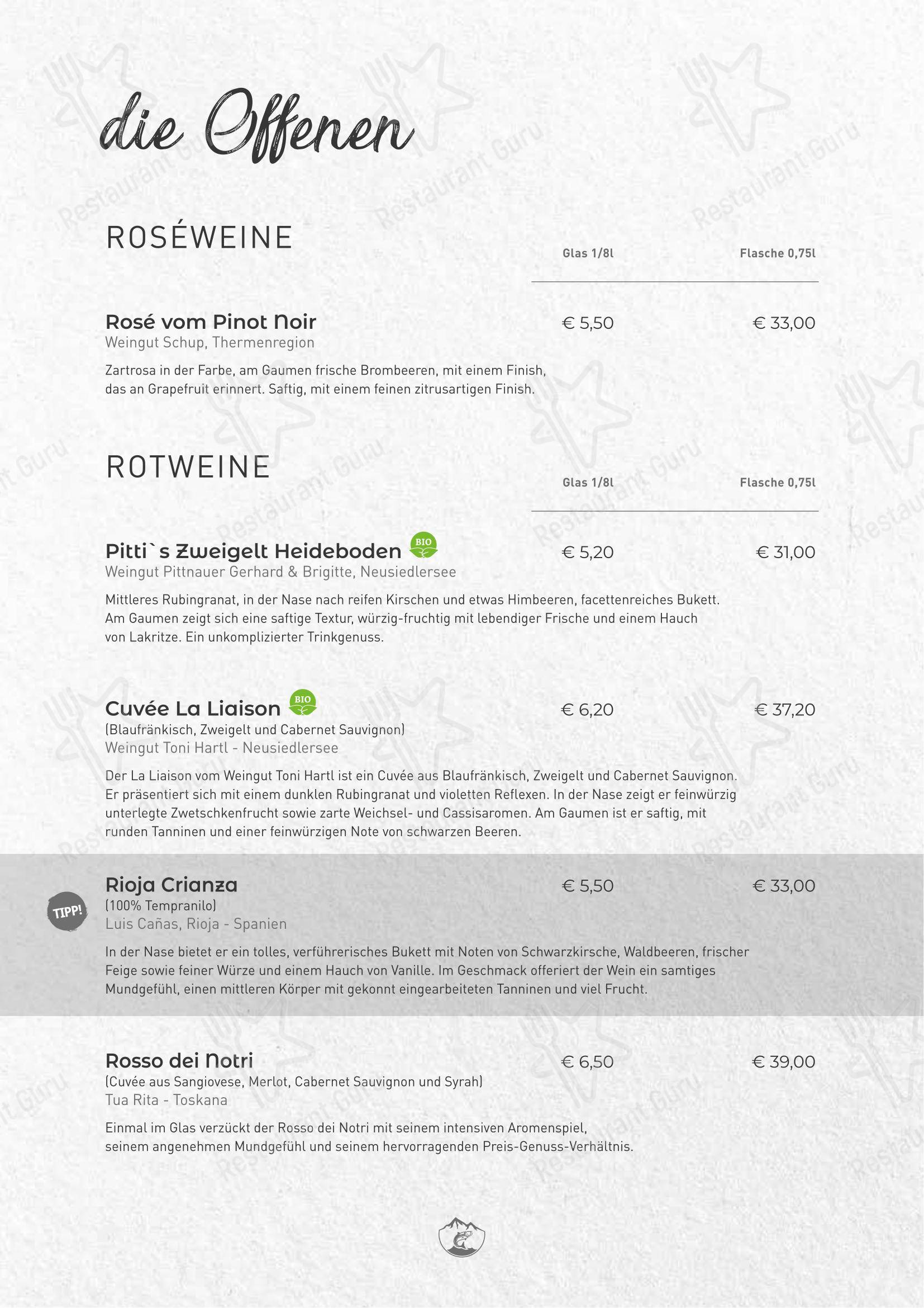 菜单 pour Malerwinkel Rattenberg restaurant