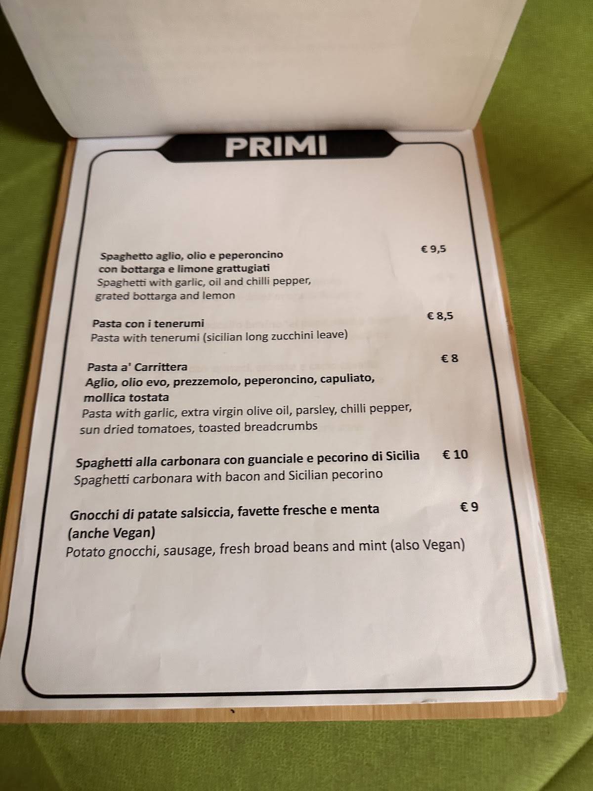 Menu di Mamà Trattoria 