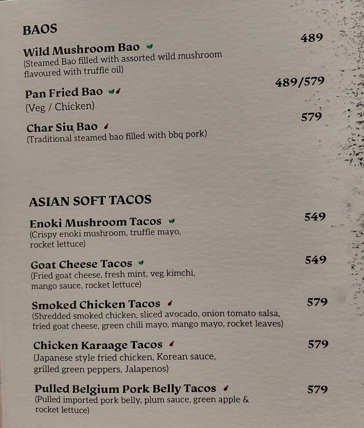 Mamagoto X Lucky Cat Bar menu