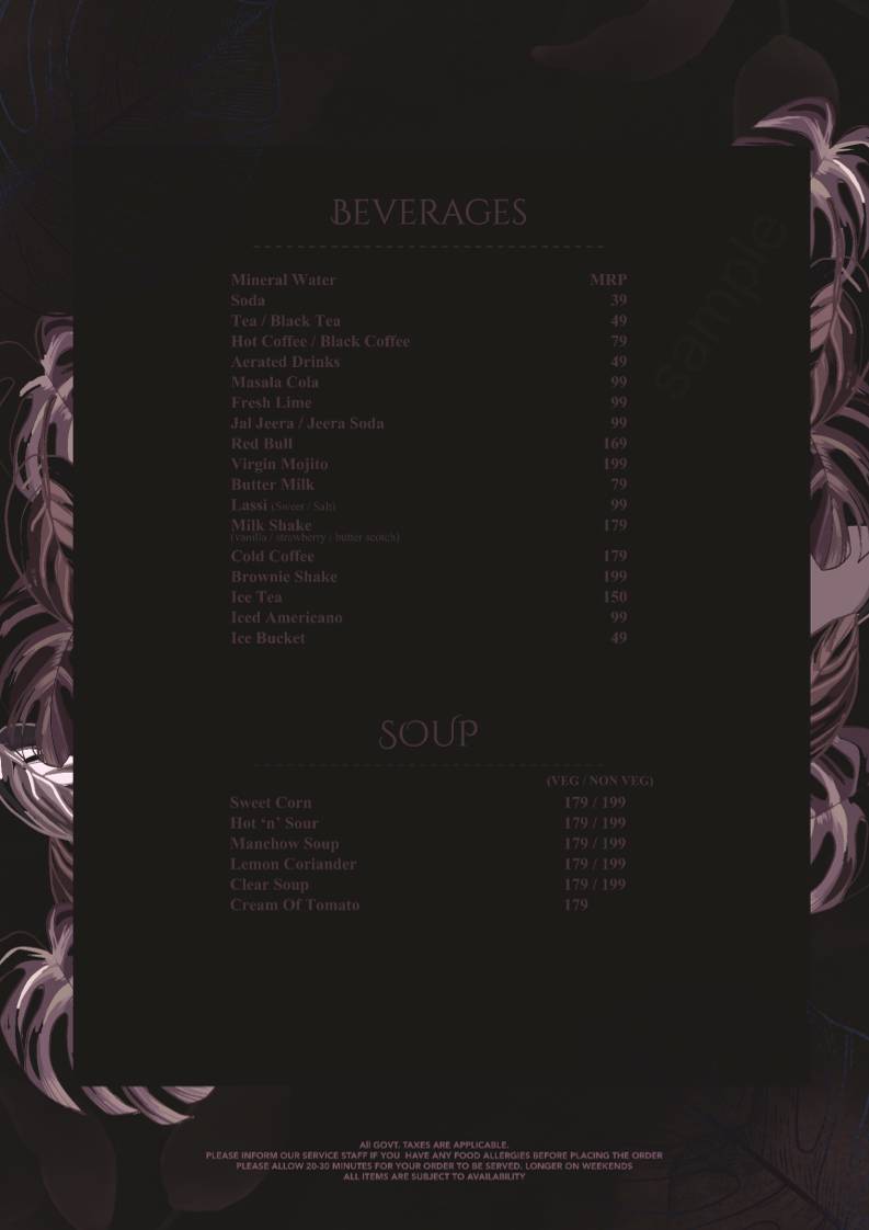 Mama's Rasoi by Spring Hill Resorts menu