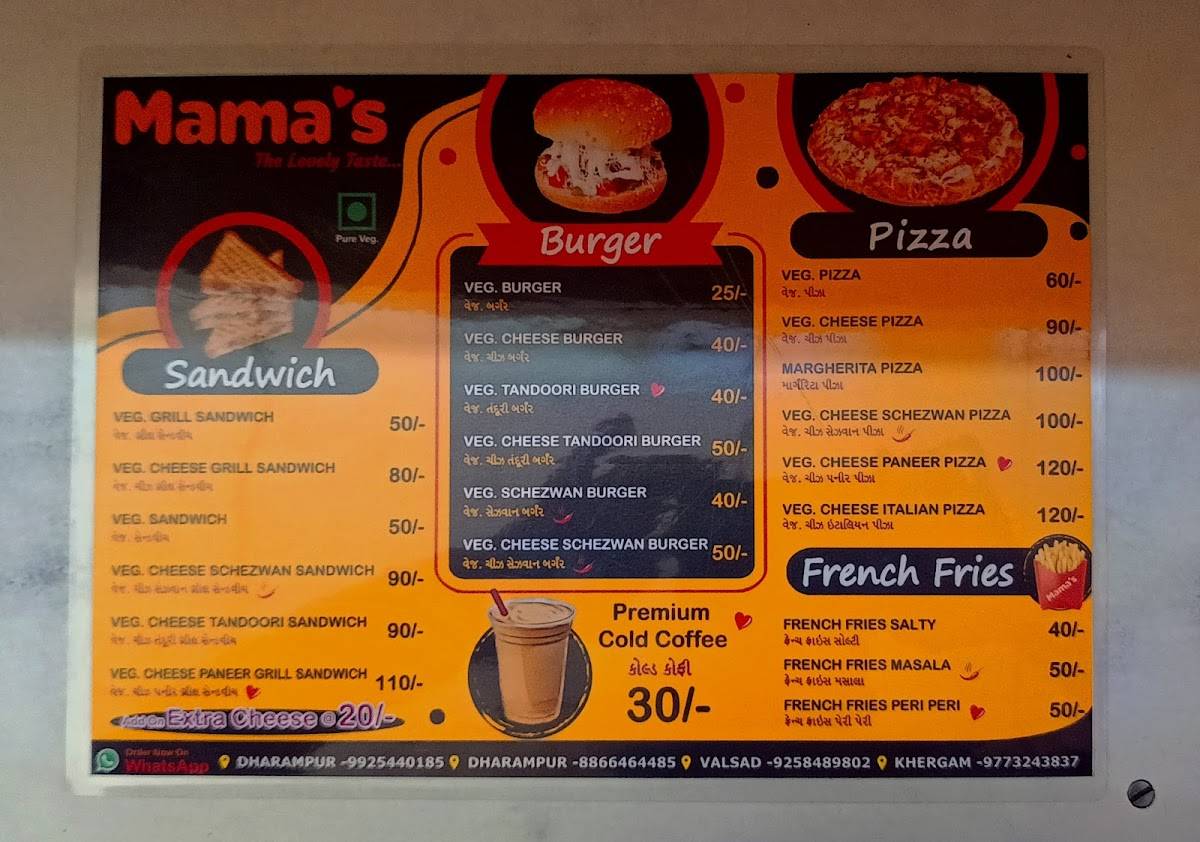Mama's menu
