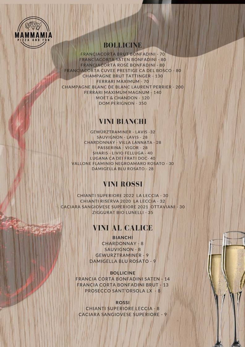 Menu di Mammamia Riccione 