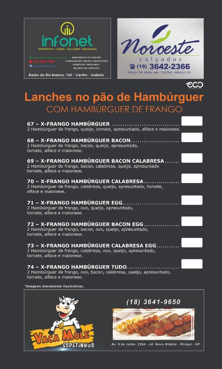 Mané Simpatia Tradicional " o famoso é aqui" cardápio