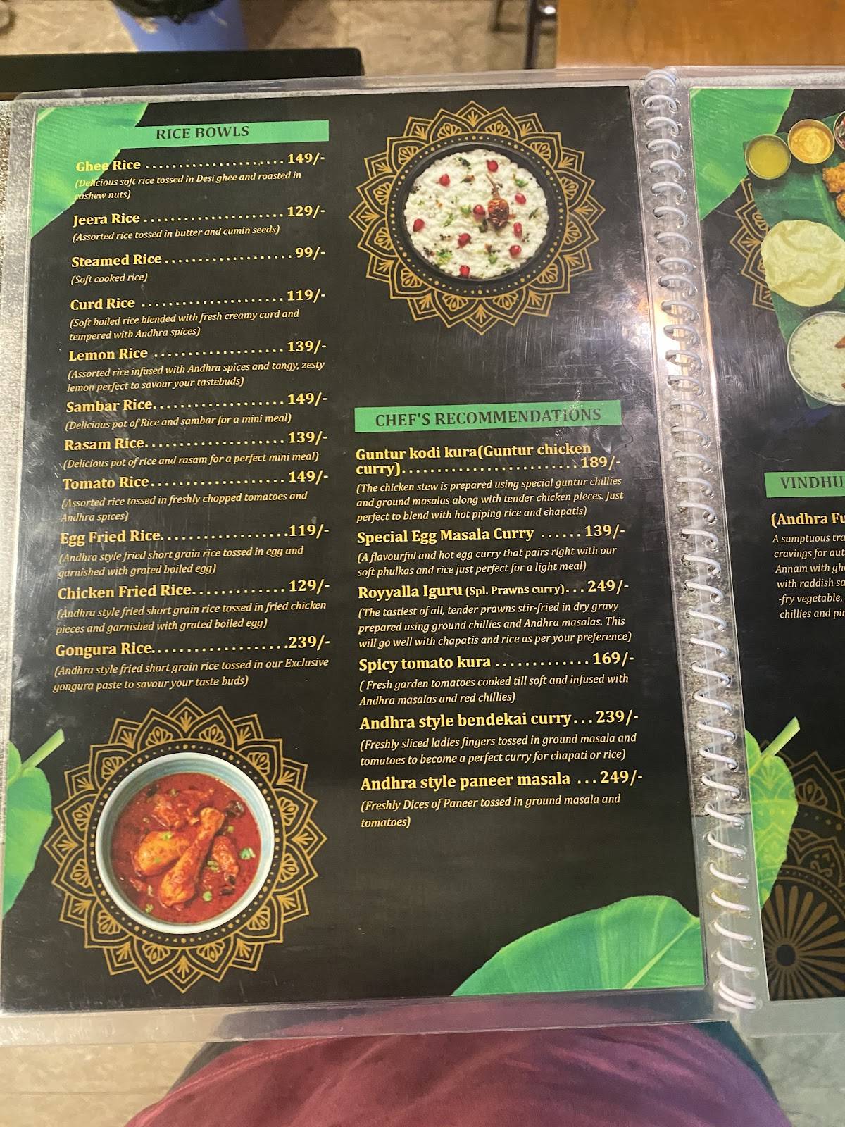 Mana Andhra ruchullu- Authentic Telugu food menu