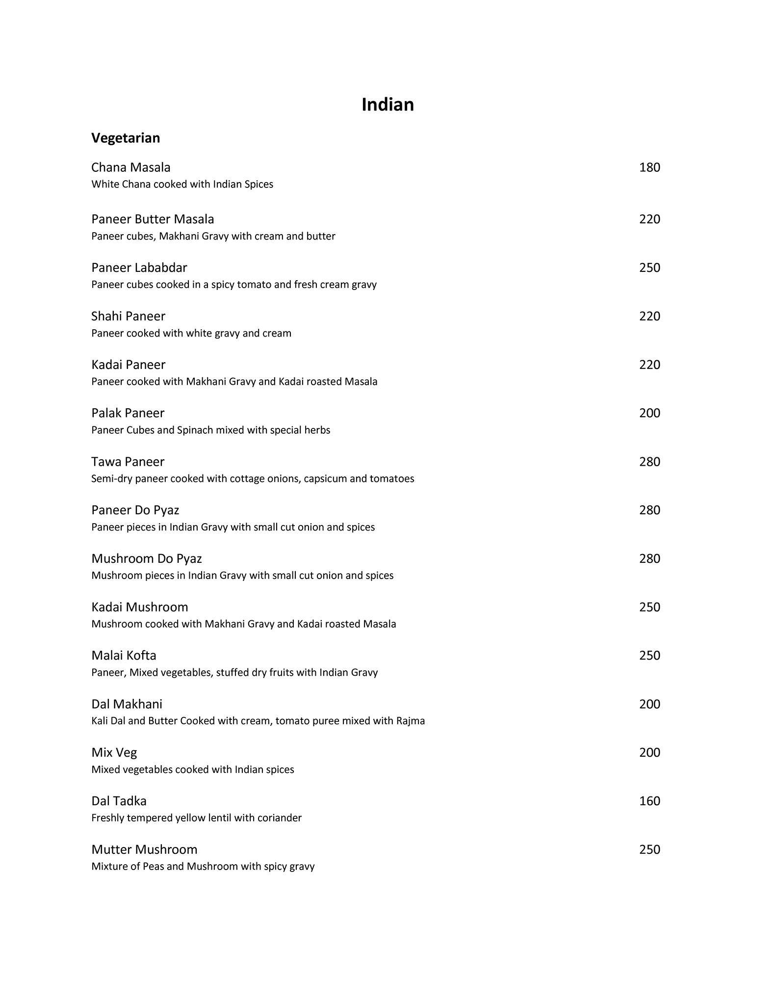 Cafe Live menu