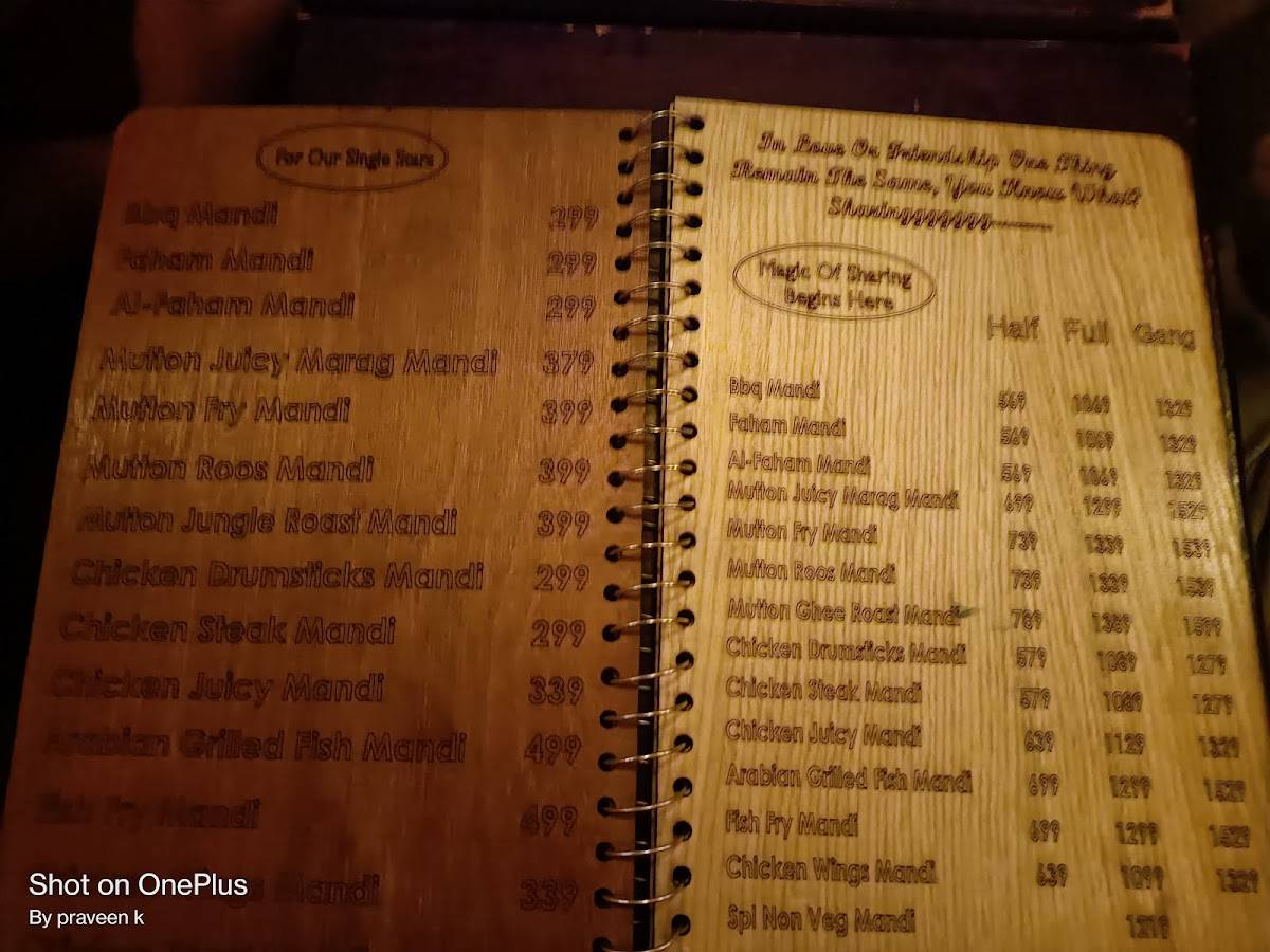 Mandi croods Guntur menu