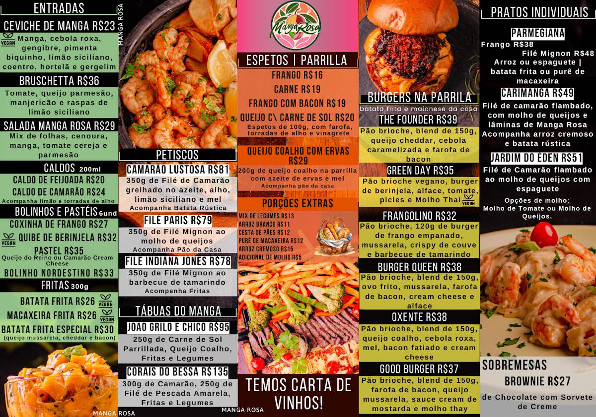 Manga Rosa Arte Bar cardápio