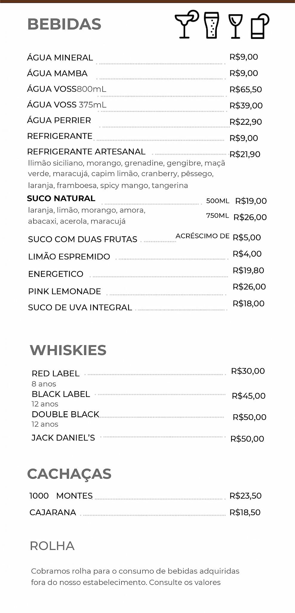 Mar Mineiro Restaurante - Macacos cardápio