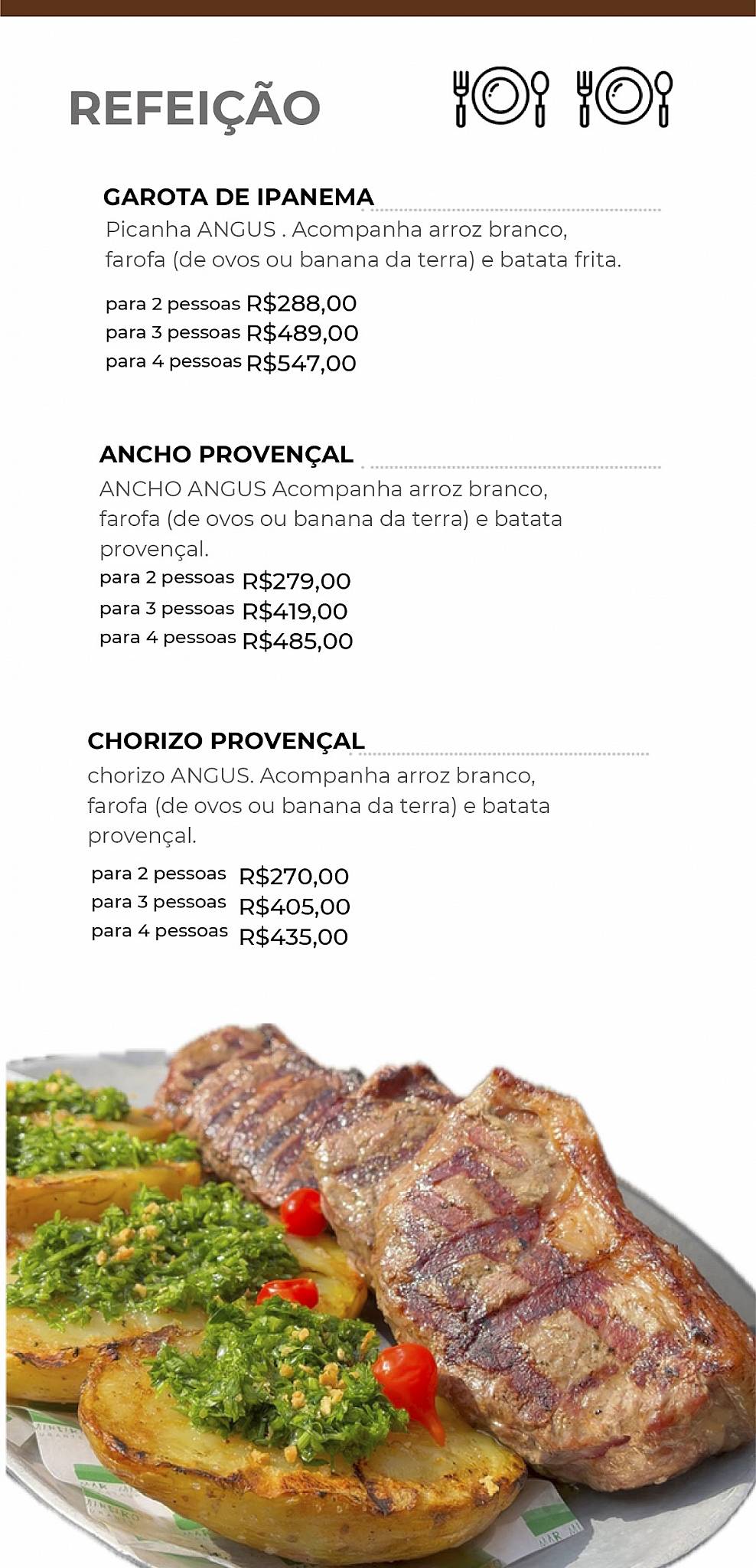 Mar Mineiro Restaurante - Macacos cardápio