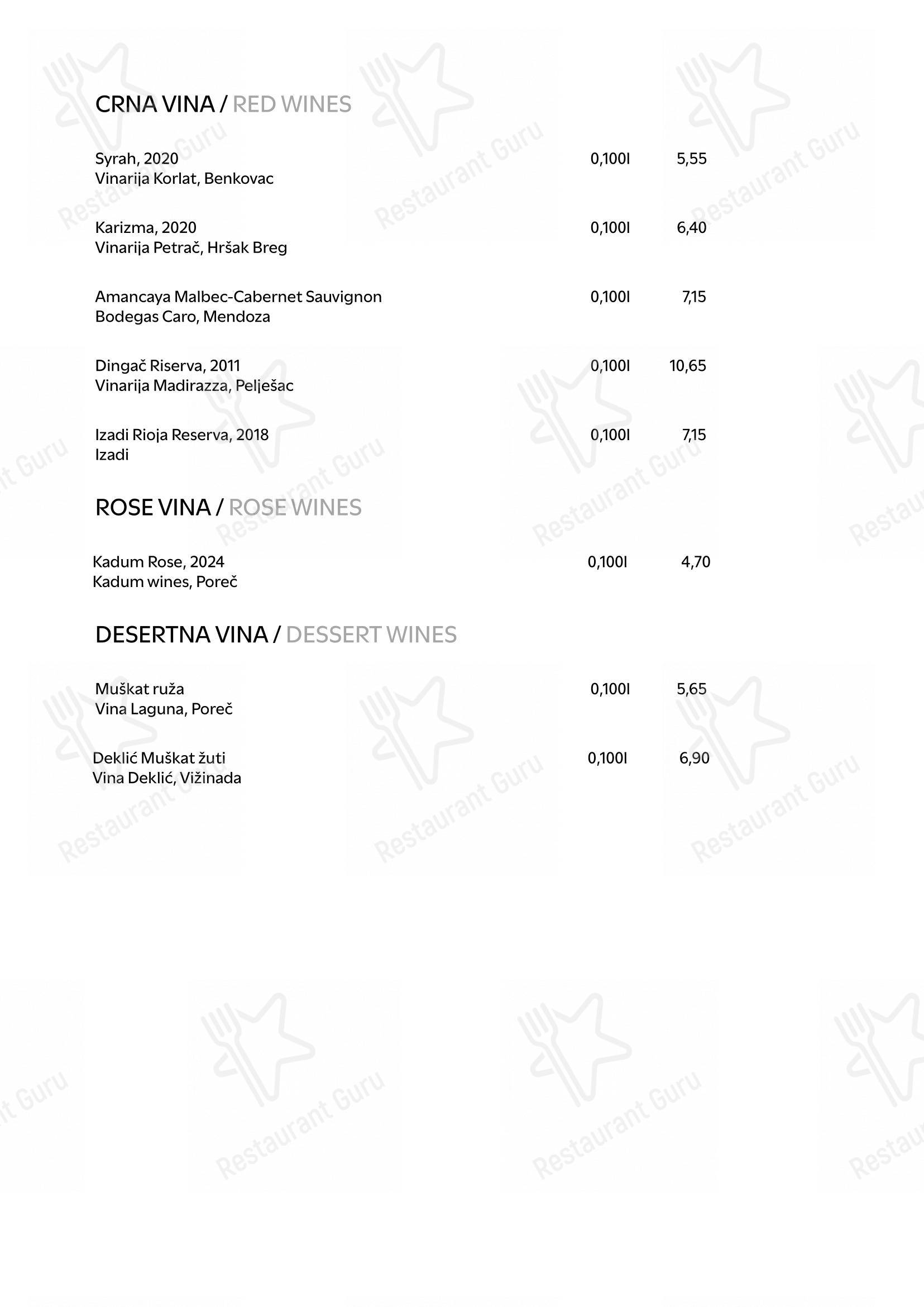 菜单 per Maredo grill in Zagabria