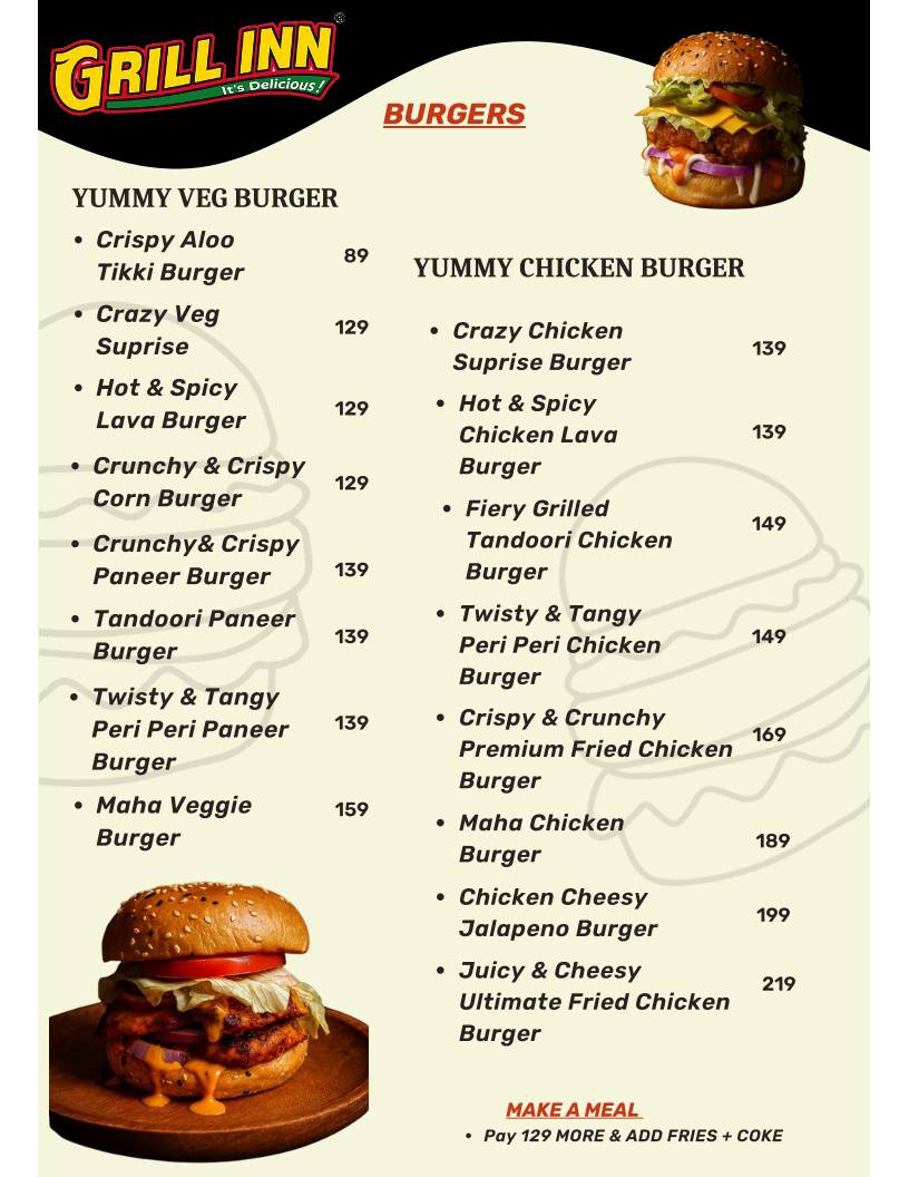 GRILL INN menu
